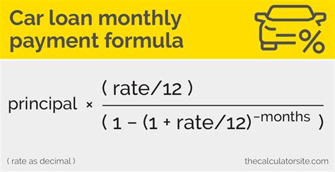 auto loan monthly payment formula.
